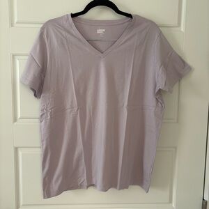 Lands' End Women's Light Purple V-Neck Tee